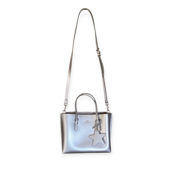 Coach Mollie Tote Bag 25 CX253 25 Metallic Light Silver Limited Edition - Picture 2 of 9